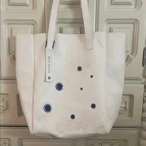 Mary Kay White Tote with Blue and Purple Accents